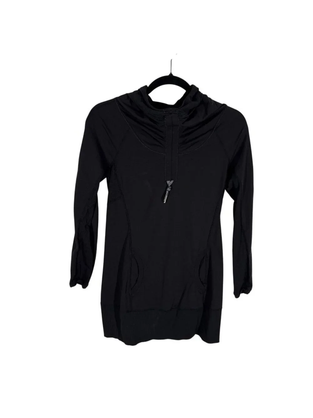 Lululemon Run Stay On Course Pullover Hoodie Women Size 4 Black Athletic READ